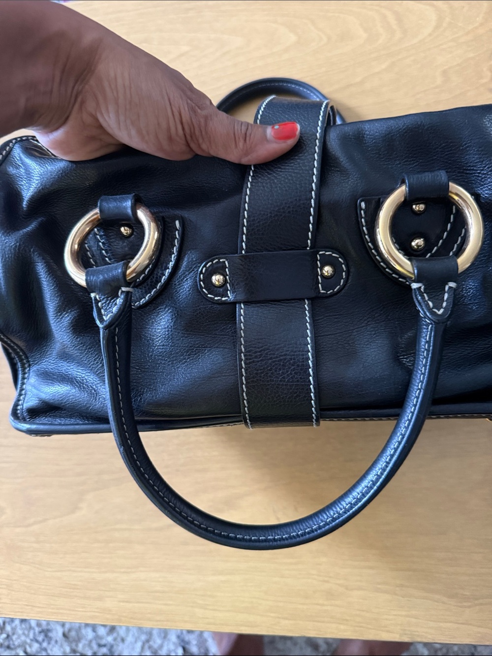 Vintage Marc Jacobs Black Leather Satchel with Gold Hardware - Picture 6 of 6